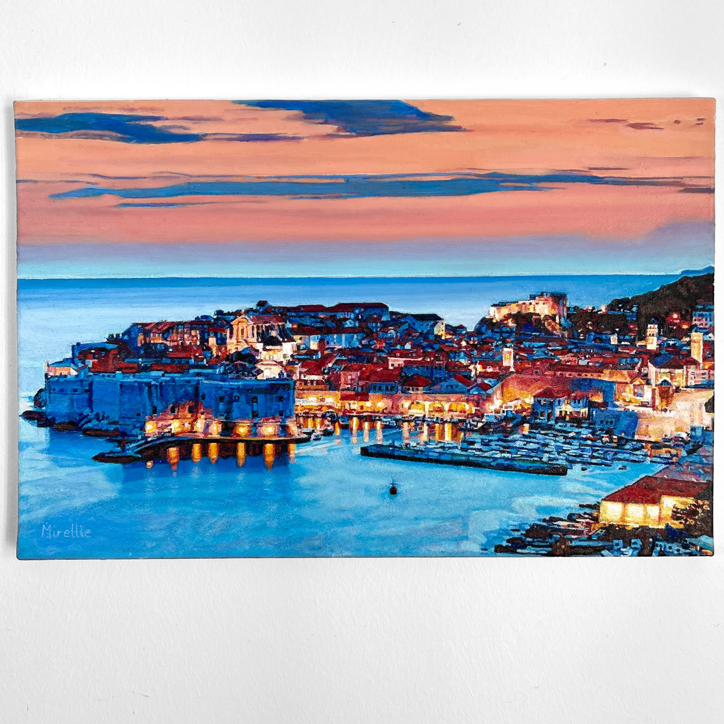 'Dubrovnik At Sunset' Original Oil Painting