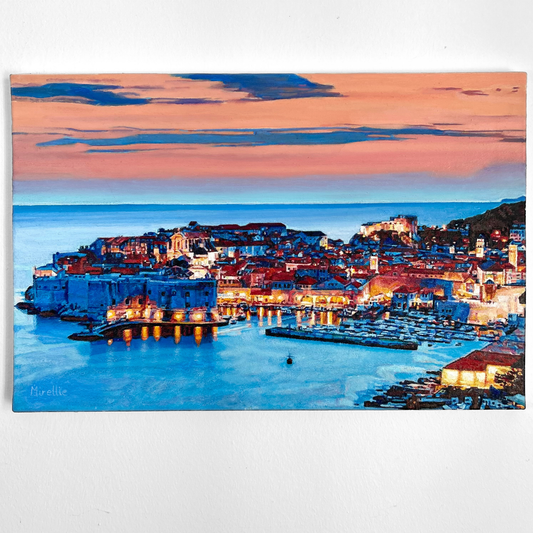 'Dubrovnik At Sunset' Original Oil Painting