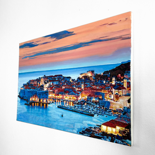'Dubrovnik At Sunset' Original Oil Painting
